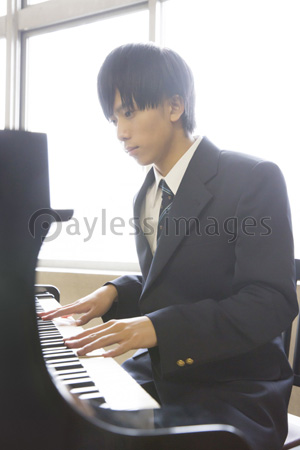 ピアノを弾く男子高校生 商用利用可能な写真素材 イラスト素材ならストックフォトの定額制ペイレスイメージズ