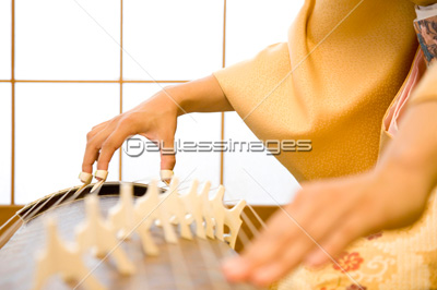 琴を弾く女性の手元 ストックフォトの定額制ペイレスイメージズ