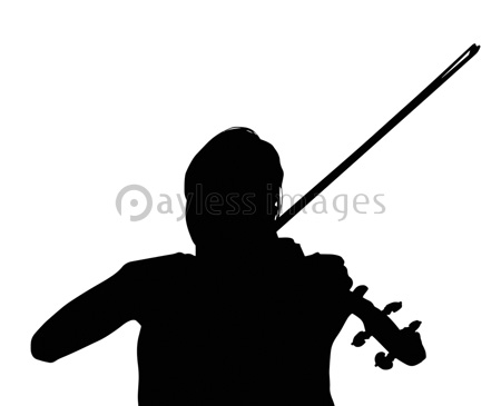 バイオリンを弾く女性シルエット ストックフォトの定額制ペイレスイメージズ