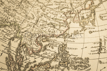 アンティークの世界地図 東アジア ストックフォトの定額制ペイレスイメージズ