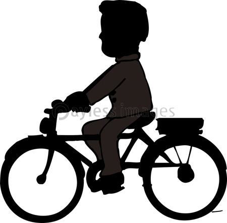 自転車通学する人のシルエット 商用利用可能な写真素材 イラスト素材ならストックフォトの定額制ペイレスイメージズ