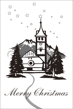 教会のクリスマスカード ストックフォトの定額制ペイレスイメージズ