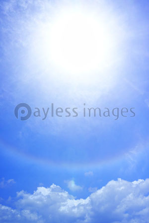 青空と太陽と虹と入道雲 - 商用利用可能な写真素材・イラスト素材なら 