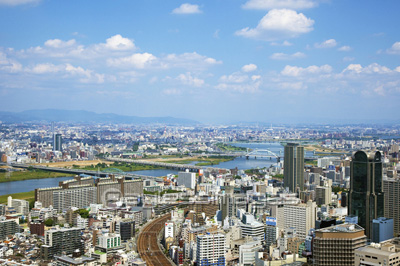 大阪北区と淀川区の町並み ストックフォトの定額制ペイレスイメージズ