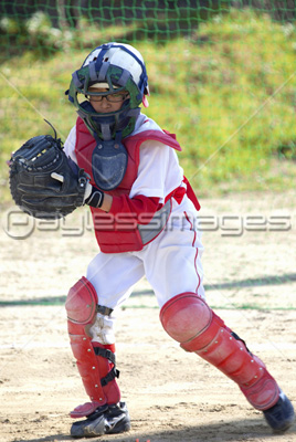 少年野球キャッチャー ストックフォトの定額制ペイレスイメージズ