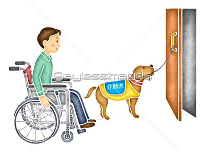 ドアを開ける介助犬の写真 イラスト素材 Gf1060351805 ペイレス