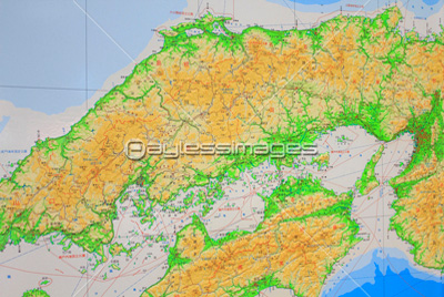 中国四国地方の日本地図 ストックフォトの定額制ペイレスイメージズ