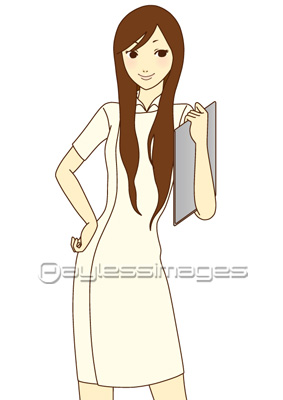 エステティシャン風の白衣を着た女性 Aiイラスト ベクターデータ