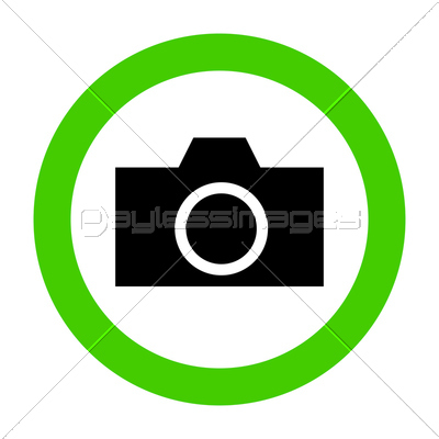 ピクトグラム カメラ撮影 許可 グリーン 商用利用可能な写真素材 イラスト素材ならストックフォトの定額制ペイレスイメージズ