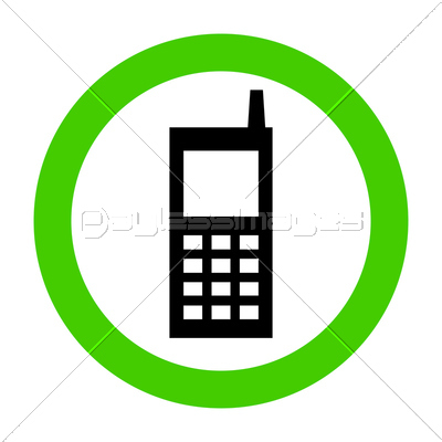 ピクトグラム 携帯電話使用可能 タイプb ブルー ストックフォトの定額制ペイレスイメージズ