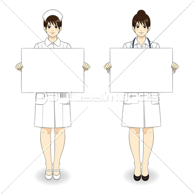 女医と看護師　看板