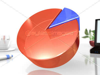 円グラフのデータを表す3dcgイラスト ストックフォトの定額制ペイレスイメージズ