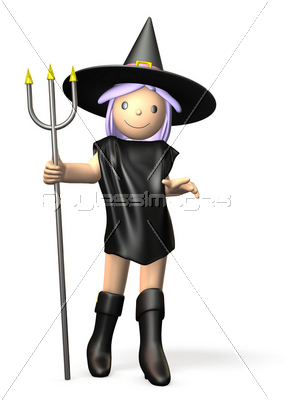ハロウィン衣装を着た少女を表す3dcgイラスト ストックフォトの定額制ペイレスイメージズ