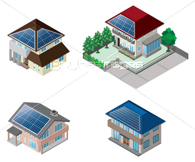 ソーラーハウス 家 立体 ストックフォトの定額制ペイレスイメージズ