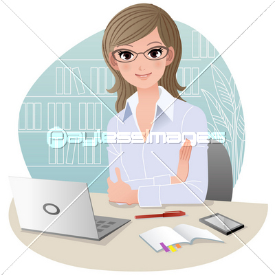働く女性 オフィス ビジネスウーマン イラスト 商用利用可能な写真素材 イラスト素材ならストックフォトの定額制ペイレスイメージズ