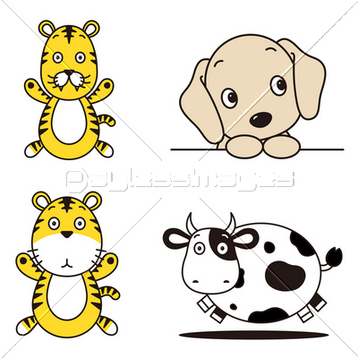 虎 牛 犬 動物 キャラクター 商用利用可能な写真素材 イラスト素材ならストックフォトの定額制ペイレスイメージズ