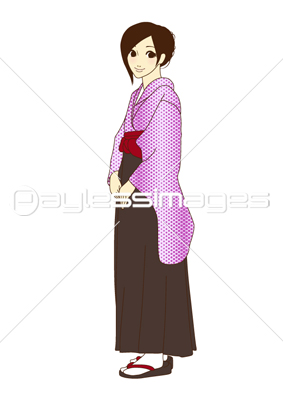 袴の女性 Aiイラスト ベクターデータ 商用利用可能な写真素材 イラスト素材ならストックフォトの定額制ペイレスイメージズ
