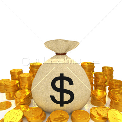 ドル袋とドル金貨 ストックフォトの定額制ペイレスイメージズ