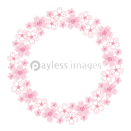 桜 花 リース 商用利用可能な写真素材 イラスト素材ならストックフォトの定額制ペイレスイメージズ