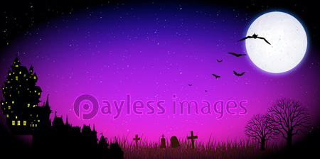ハロウィン 夜 背景 ストックフォトの定額制ペイレスイメージズ