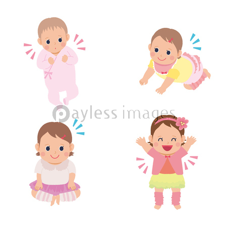 赤ちゃん 女の子 イラスト 商用利用可能な写真素材 イラスト素材ならストックフォトの定額制ペイレスイメージズ