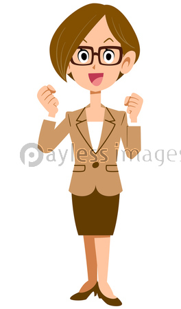 眼鏡をかけてスーツを着た女性が張り切る ストックフォトの定額制ペイレスイメージズ