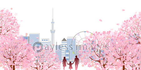 桜 春 建物 背景の写真 イラスト素材 Xf3115173512 ペイレスイメージズ