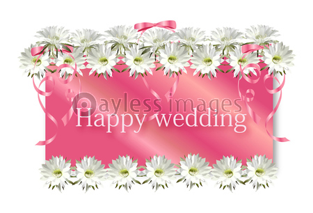 白い花のフレーム ピンク ウェディングの写真 イラスト素材 Xf ペイレスイメージズ