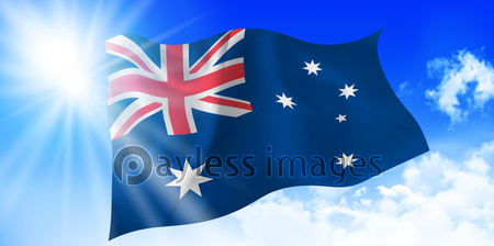 オーストラリア 国旗 空 背景 ストックフォトの定額制ペイレスイメージズ