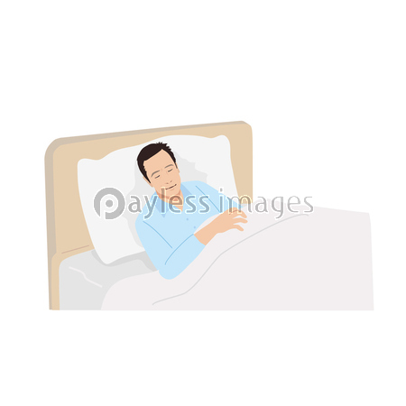 ベッドで寝る男性 商用利用可能な写真素材 イラスト素材ならストックフォトの定額制ペイレスイメージズ