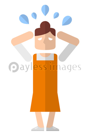 エプロン姿の主婦 慌てるの写真 イラスト素材 Xf ペイレスイメージズ