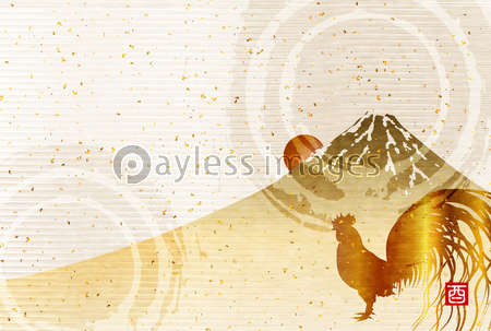 酉 鶏 年賀状 背景の写真 イラスト素材 Xf3115204232 ペイレス