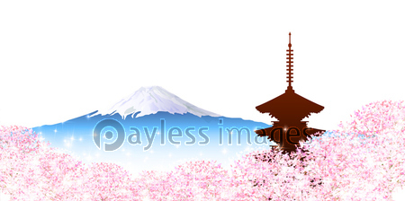 ベスト50 富士山 桜 イラスト かわいいディズニー画像