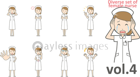 ナース帽をかぶった白衣の看護師vol 4 様々な表情やポーズをセット 商用利用可能な写真素材 イラスト 素材ならストックフォトの定額制ペイレスイメージズ