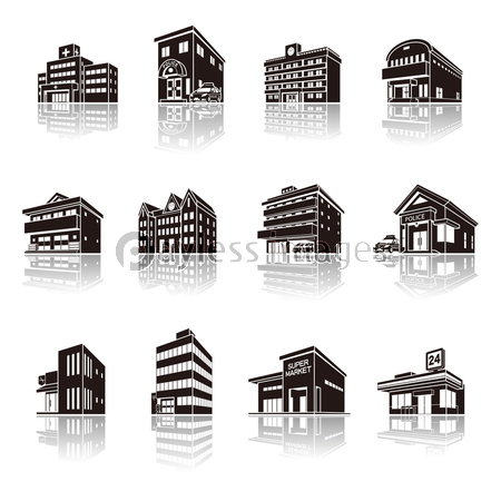 建物の影のイラスト 立体図形 ストックフォトの定額制ペイレスイメージズ