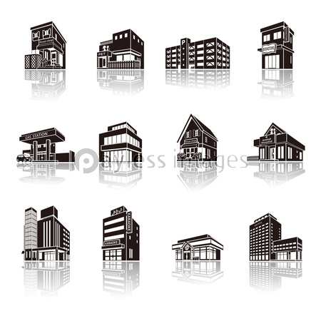 建物の影のイラスト 立体図形 ストックフォトの定額制ペイレスイメージズ