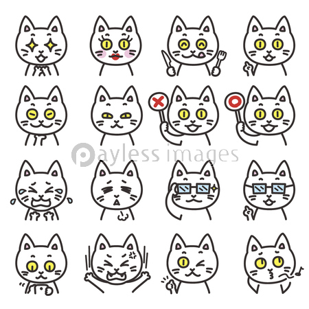 猫のキャラクター 表情02 ストックフォトの定額制ペイレスイメージズ
