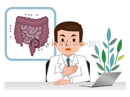 大腸の説明をする医師の写真 イラスト素材 Xf3265127351 ペイレス