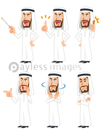 アラブ人の男性のイラスト 様々な表情と仕草 商用利用可能な写真素材 イラスト素材ならストックフォトの定額制ペイレスイメージズ