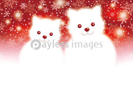 犬の雪だるま 年賀状 クリスマスカード テンプレート 商用利用可能な写真素材 イラスト素材ならストックフォトの定額制ペイレスイメージズ