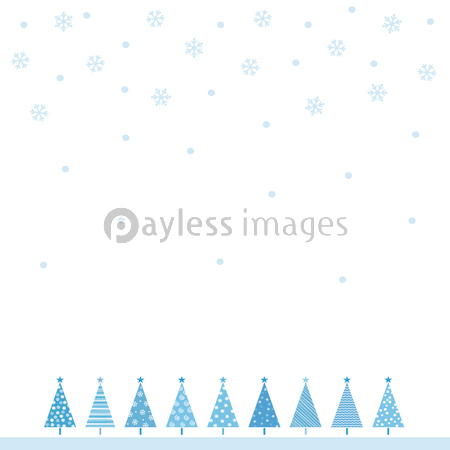クリスマスツリーと雪の結晶の背景イラスト ストックフォトの定額制ペイレスイメージズ