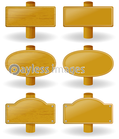 木製の看板のイラスト ストックフォトの定額制ペイレスイメージズ