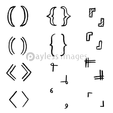 手書き チョークとクレヨンの素材 かっこ1 商用利用可能な写真素材 イラスト素材ならストックフォトの定額制ペイレスイメージズ