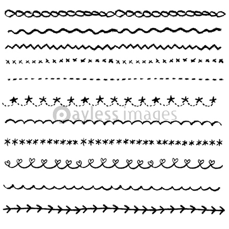手書き チョークとクレヨンの素材 線2 ストックフォトの定額制ペイレスイメージズ