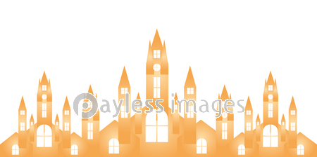 ハロウィン 城 教会 シルエット ストックフォトの定額制ペイレスイメージズ