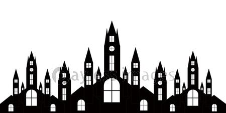 ハロウィン 城 教会 シルエット ストックフォトの定額制ペイレスイメージズ