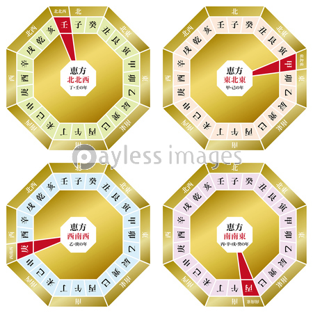 恵方の4セット ストックフォトの定額制ペイレスイメージズ