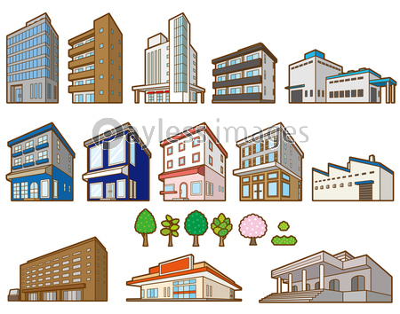 様々な建物 立体図 ストックフォトの定額制ペイレスイメージズ