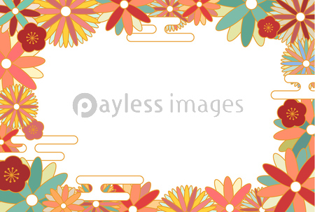 和柄の花背景イラスト ストックフォトの定額制ペイレスイメージズ