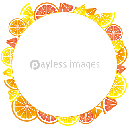 シトラスのフレームイラスト オレンジ 丸 商用利用可能な写真素材 イラスト素材ならストックフォトの定額制ペイレスイメージズ